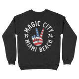 Miami Crewneck in Black - back view