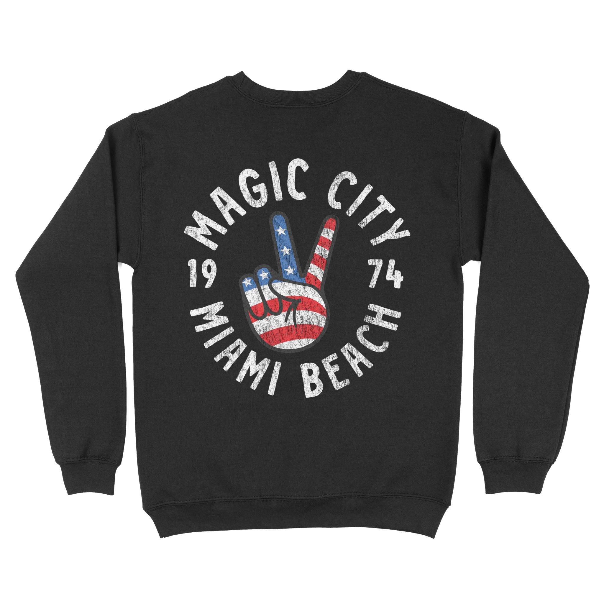 Miami Crewneck in Black - back view