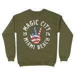 Miami Crewneck in Military Green - back view