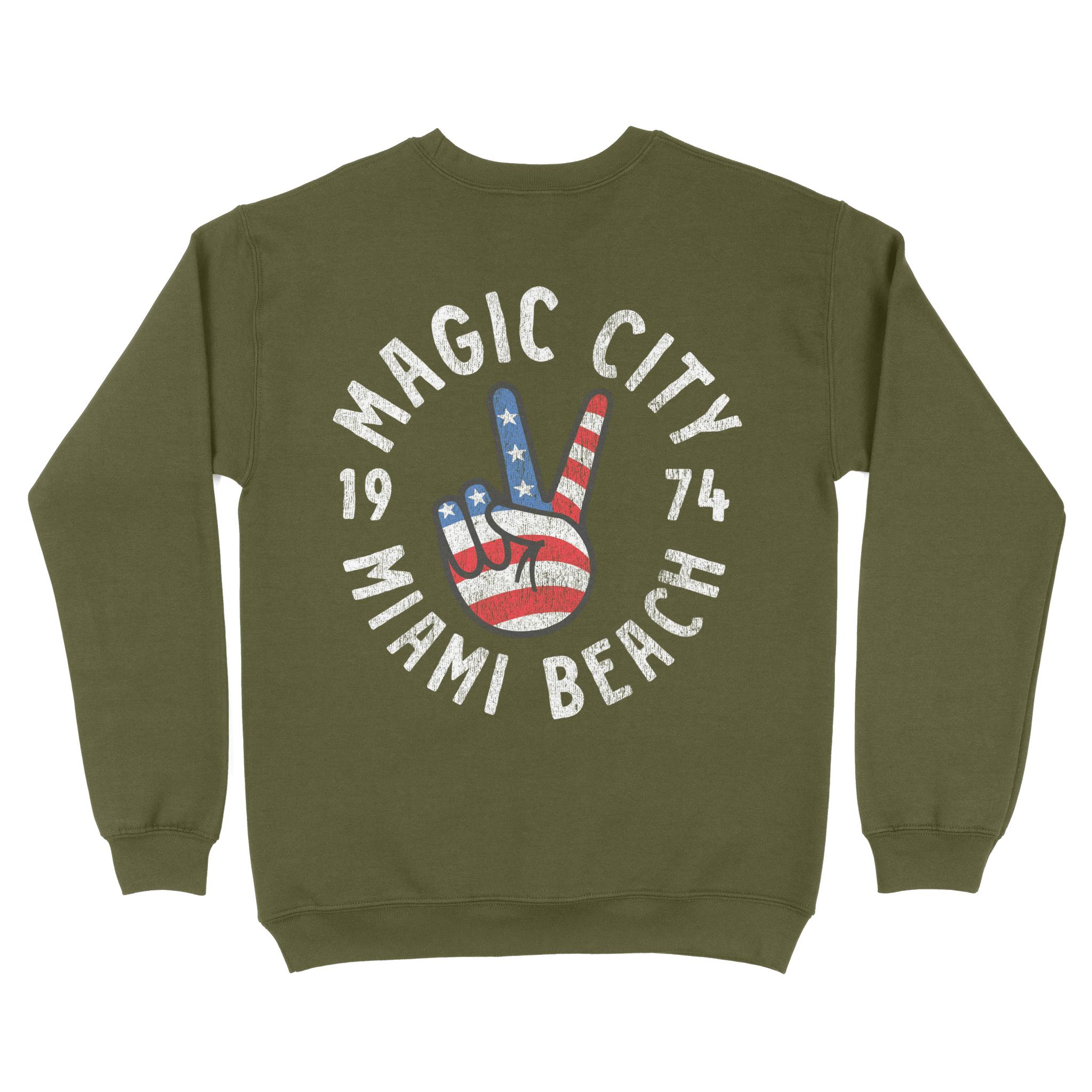 Miami Crewneck in Military Green - back view