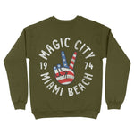 Miami Peace Lover Crewneck Military Green back