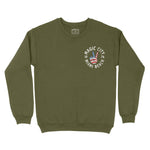 Miami Crewneck in Military Green - front view