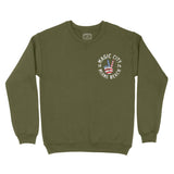 Miami Crewneck in Military Green - front view