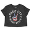 Miami Peace Lover Cropped Tee in Black - front view
