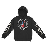 Miami Hoodie in Black - front-sleeves view