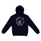Miami Peace Lover Hoodie Navy front