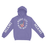 Miami Hoodie in Violet - front-sleeves view