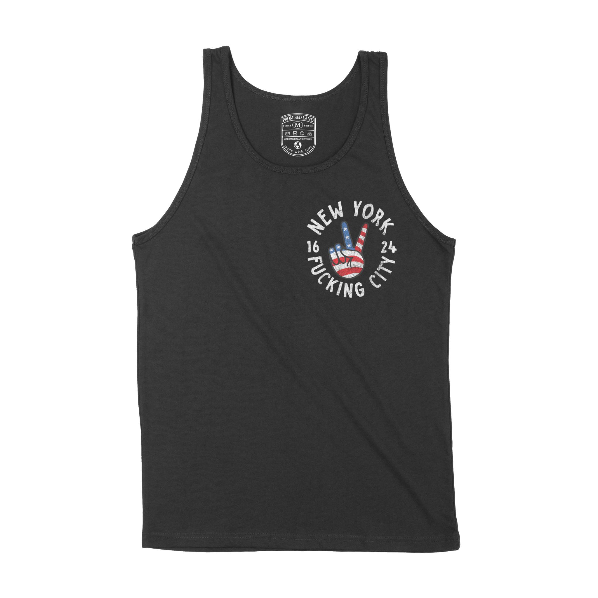 New York Tank Top in Black - front view