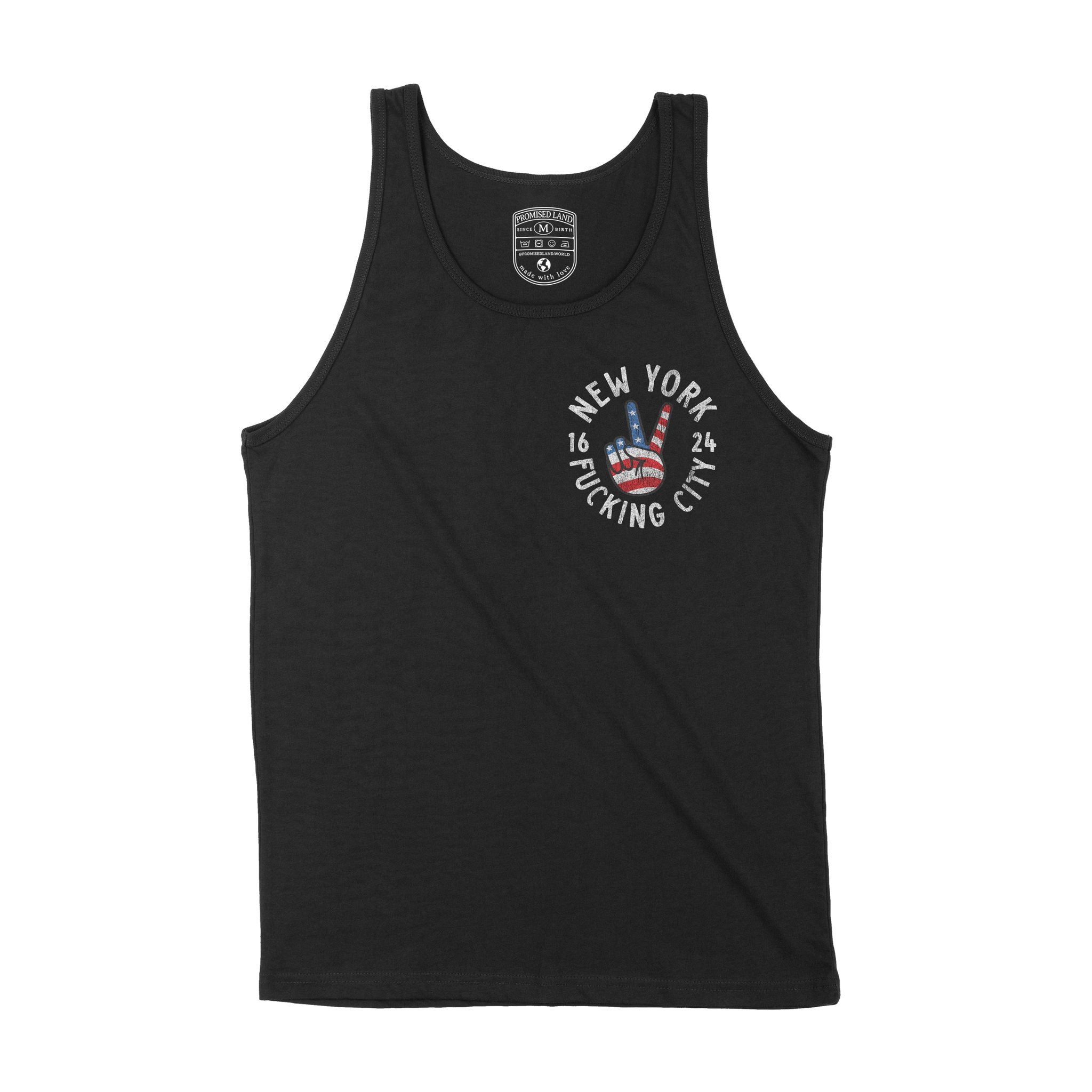 New York Peace Lover Tank Top Black front