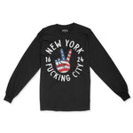 New York Longsleeve in Black - front view