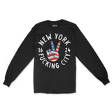 New York Longsleeve in Black - front view