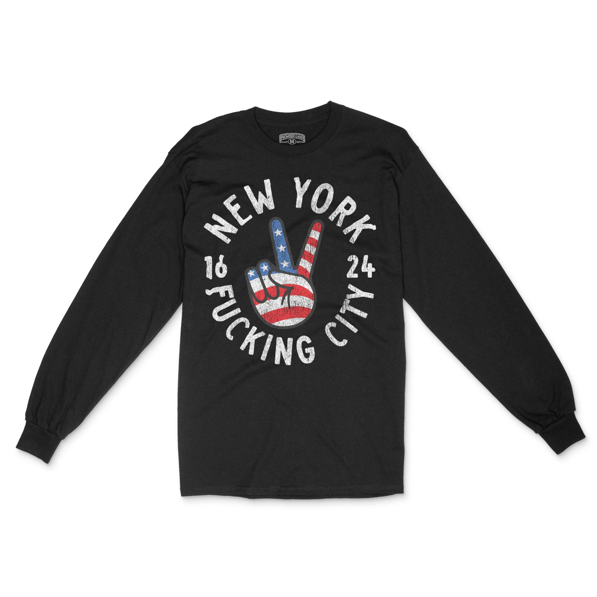New York Longsleeve in Black - front view