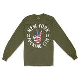 New York Longsleeve in Military Green - front view