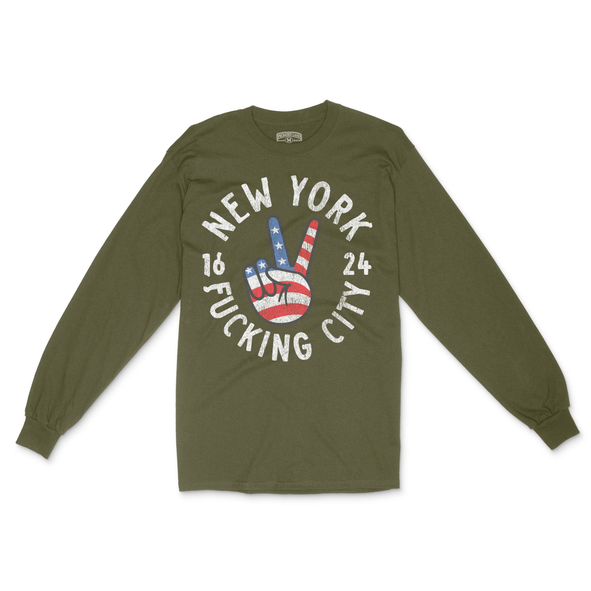 New York Longsleeve in Military Green - front view