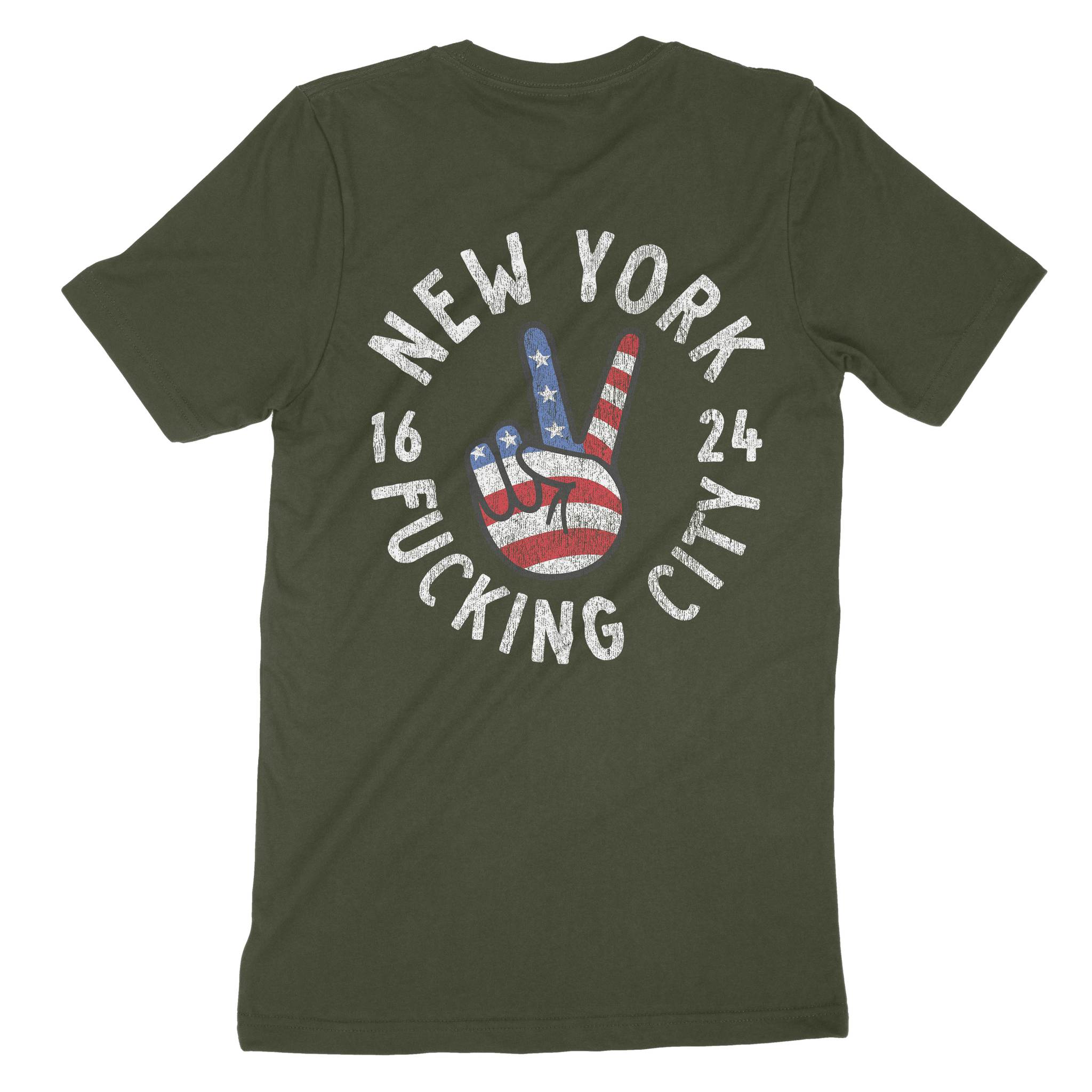 New York Peace Lover T-Shirt Military_Green back