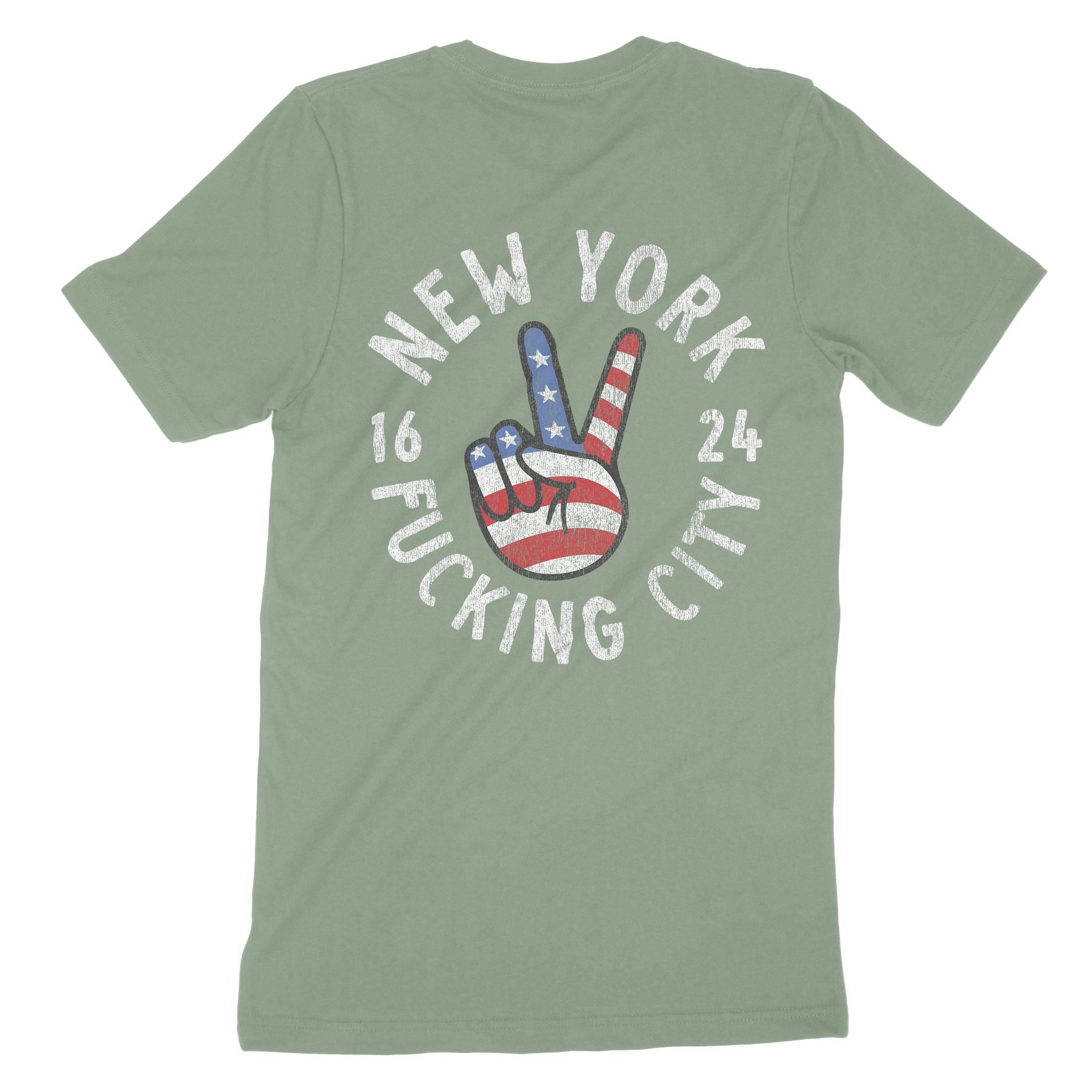 New York Peace Lover T-Shirt Sage back