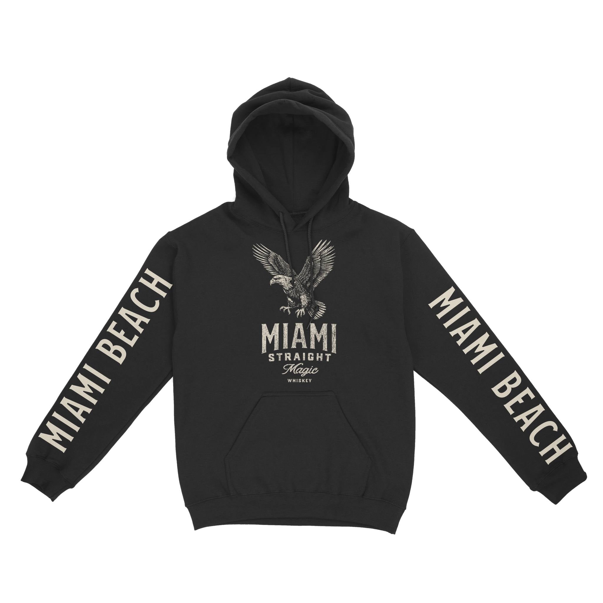 Miami Hoodie in Black - front-sleeves view