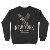 New York Crewneck in Black - back view
