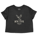 New York Cropped Tee in Black - front view