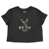 New York Cropped Tee in Black - front view