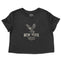New York Cropped Tee in Black - front view