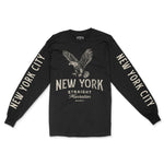 New York Bourbon Longsleeve in Black - front view with sleeves