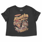 Austin Pizza Party Cropped Tee Black front