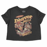 Denver Pizza Party Cropped Tee Black front