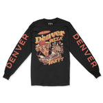 Denver Pizza Party Longsleeve in Black - front view with sleeves