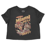 Miami Pizza Party Cropped Tee Black front