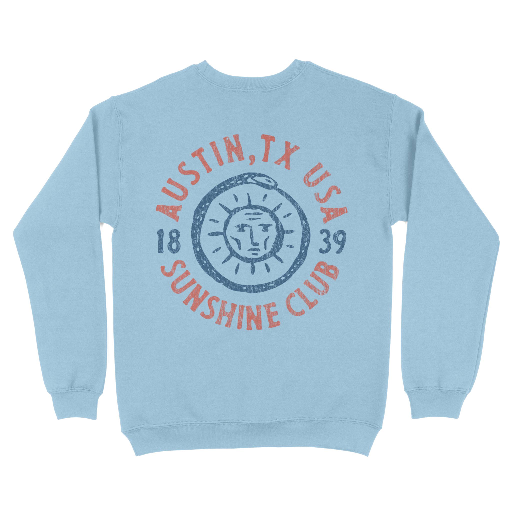 Austin Crewneck in Light Blue - back view