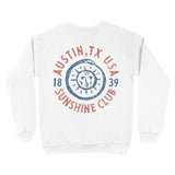 Austin Crewneck in White - back view