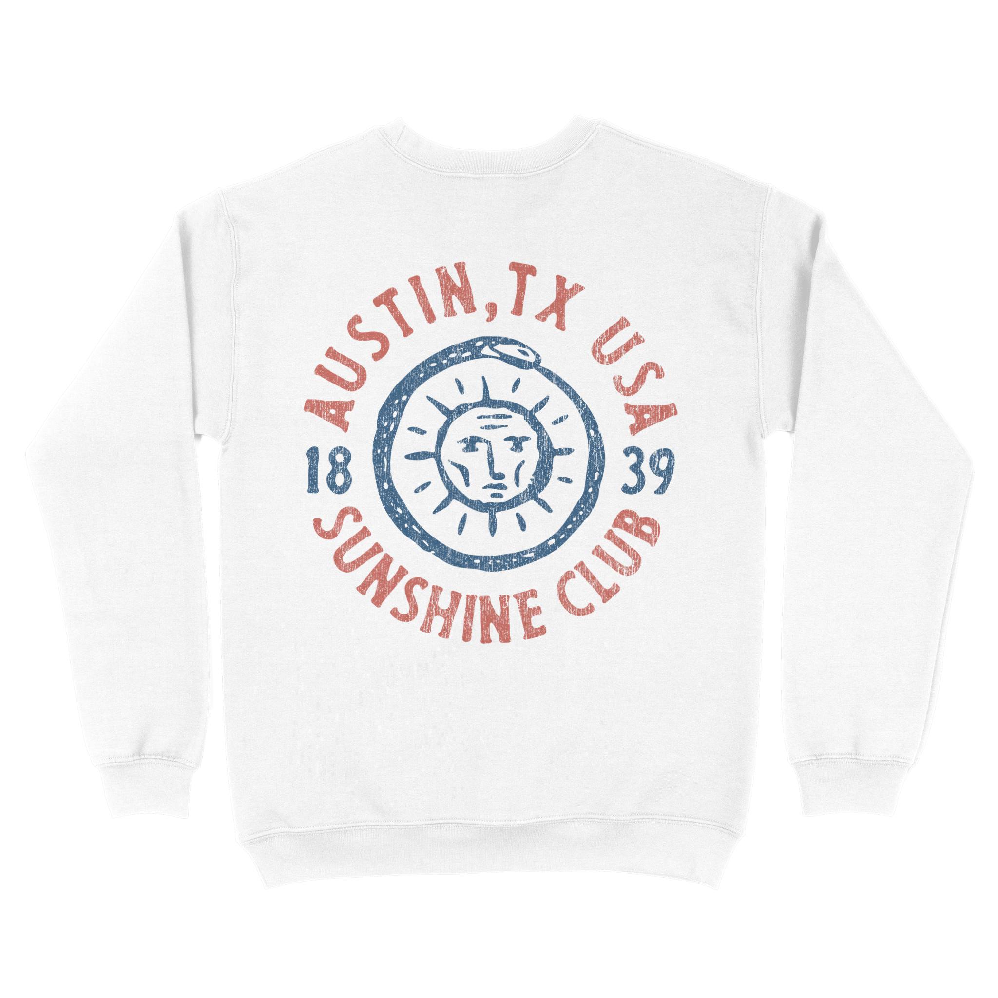Austin Crewneck in White - back view