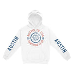 Austin Hoodie in White - front-sleeves view