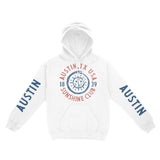 Austin Hoodie in White - front-sleeves view
