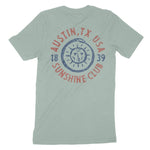 Austin Sun God T-Shirt Dusty Blue back