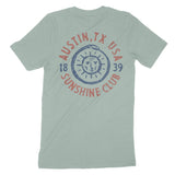 Austin Sun God T-Shirt Dusty Blue back