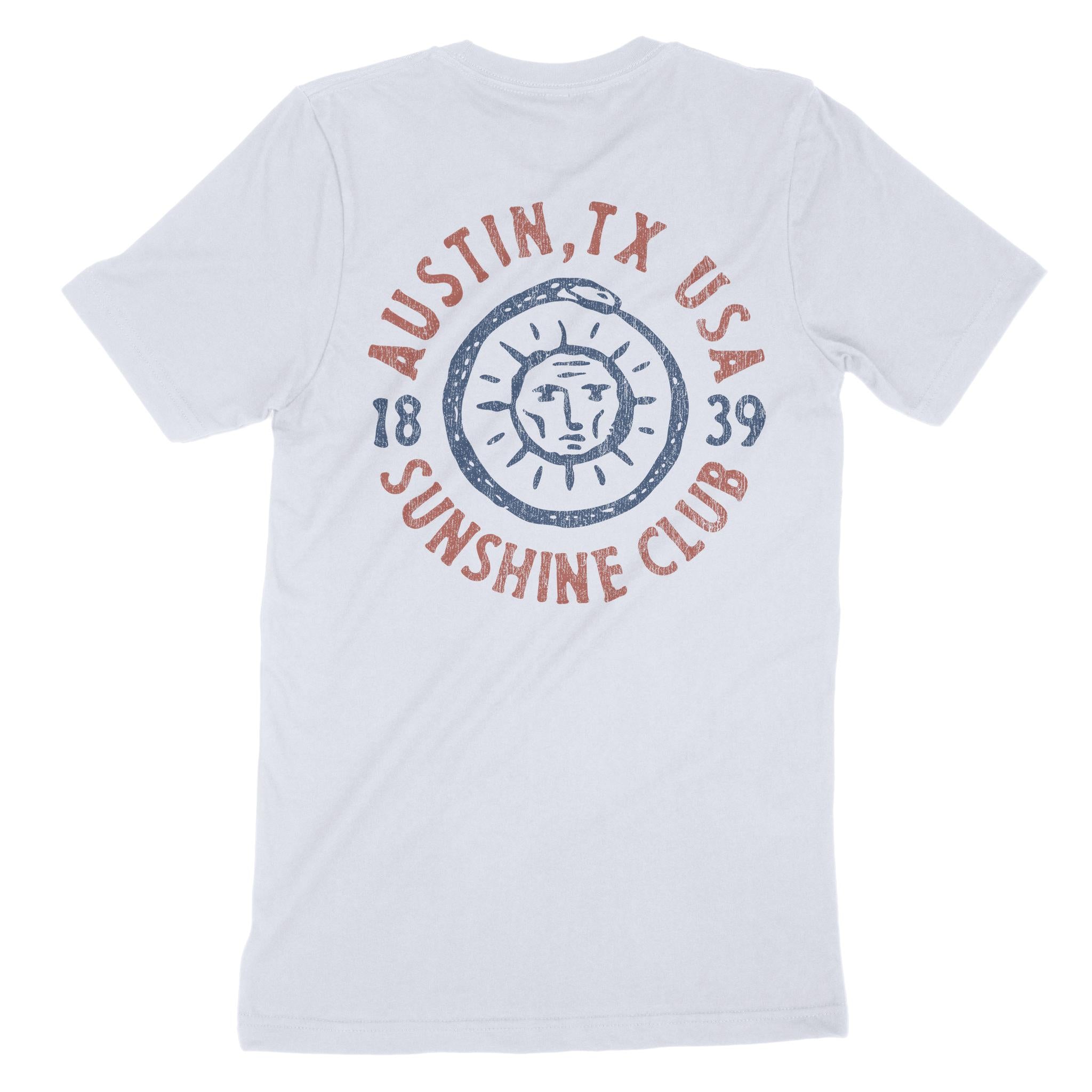 Austin Sun God T-Shirt Light Blue back