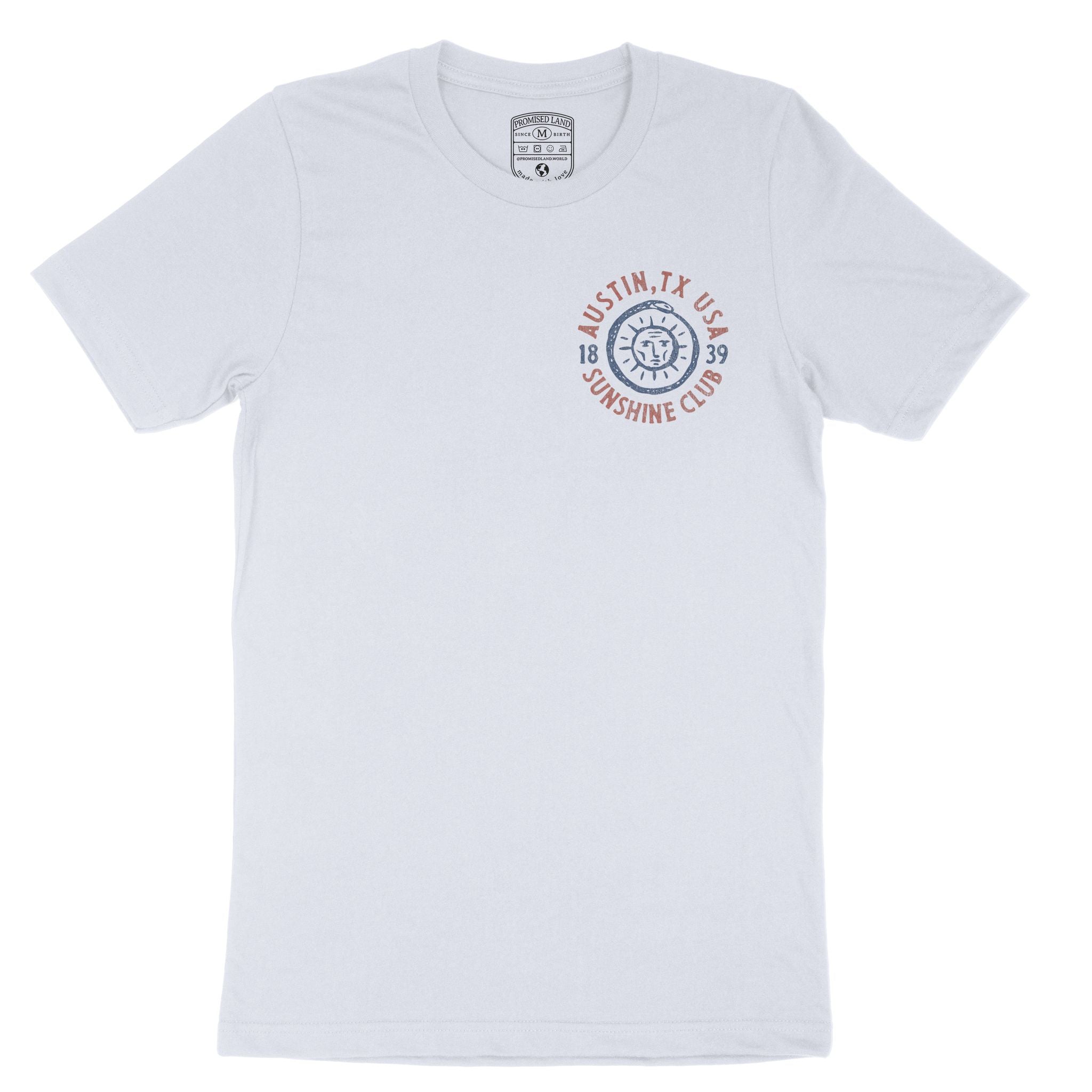 Austin Sun God T-Shirt Light Blue front