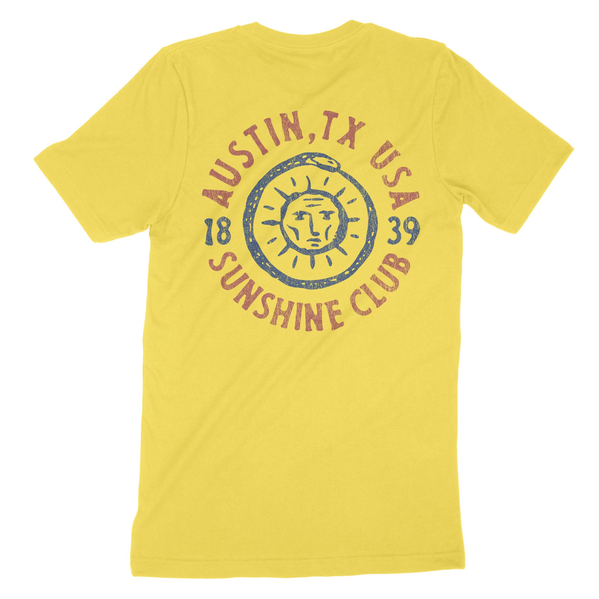 Austin Sun God T-Shirt Yellow back