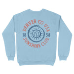 Denver Crewneck in Light Blue - back view