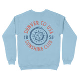 Denver Crewneck in Light Blue - back view