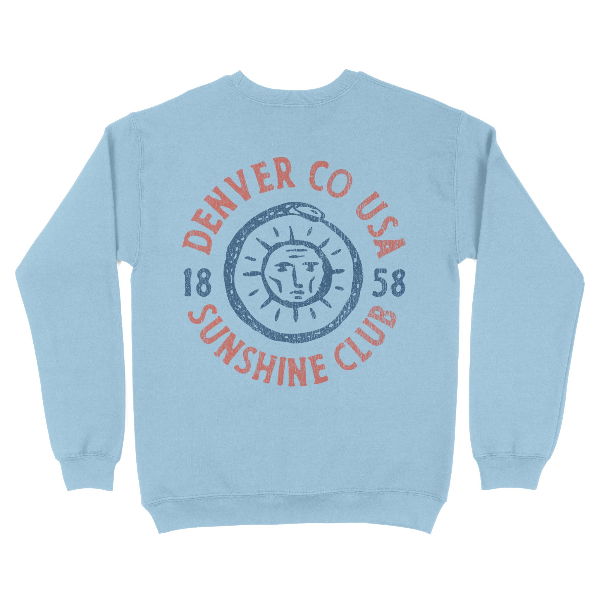 Denver Crewneck in Light Blue - back view