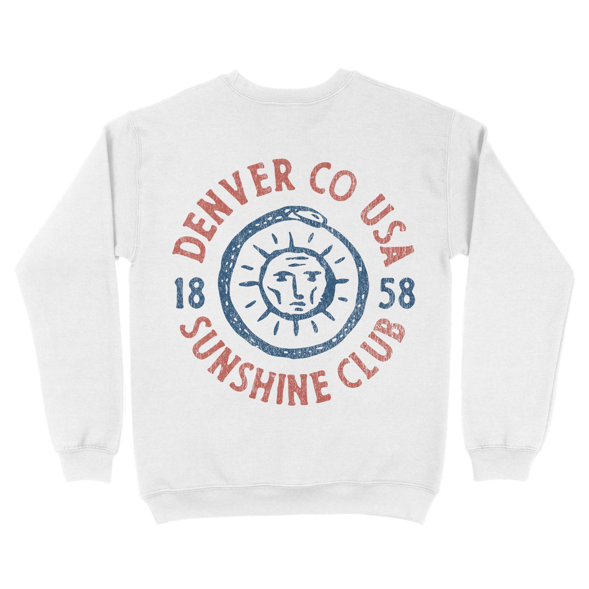 Denver Sun God Crewneck White back