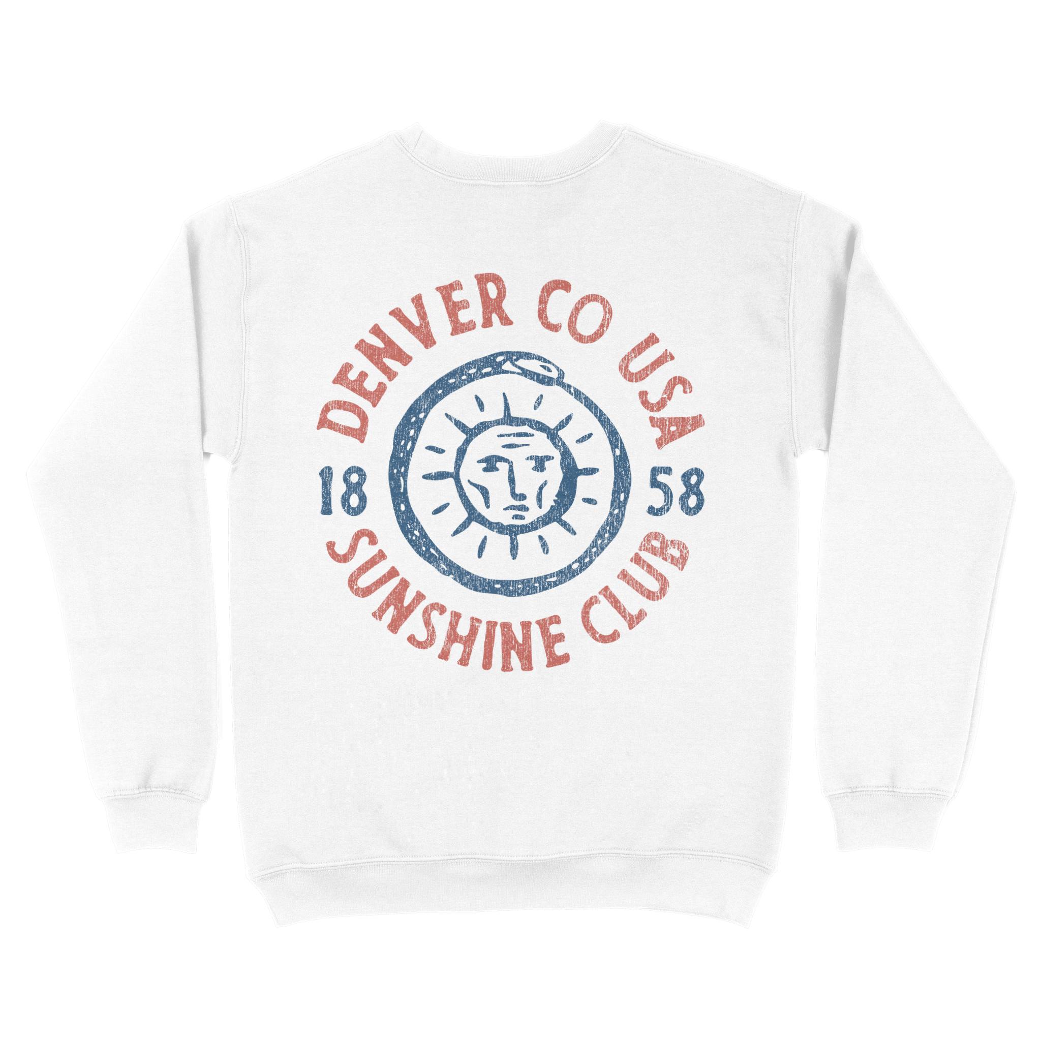 Denver Crewneck in White - back view