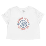 Denver Cropped Tee in White - front view