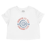 Denver Cropped Tee in White - front view