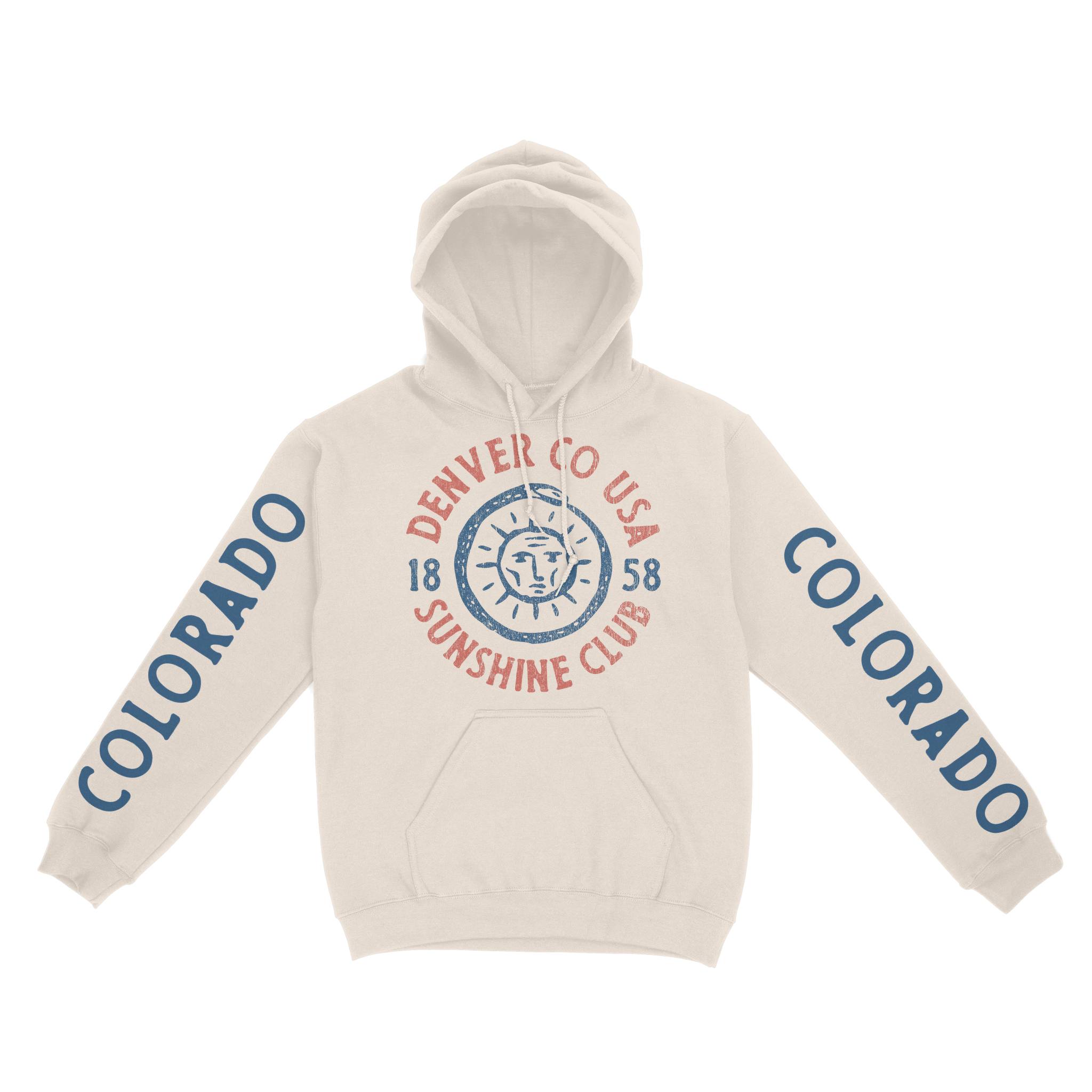 Denver Hoodie in Natural - front-sleeves view