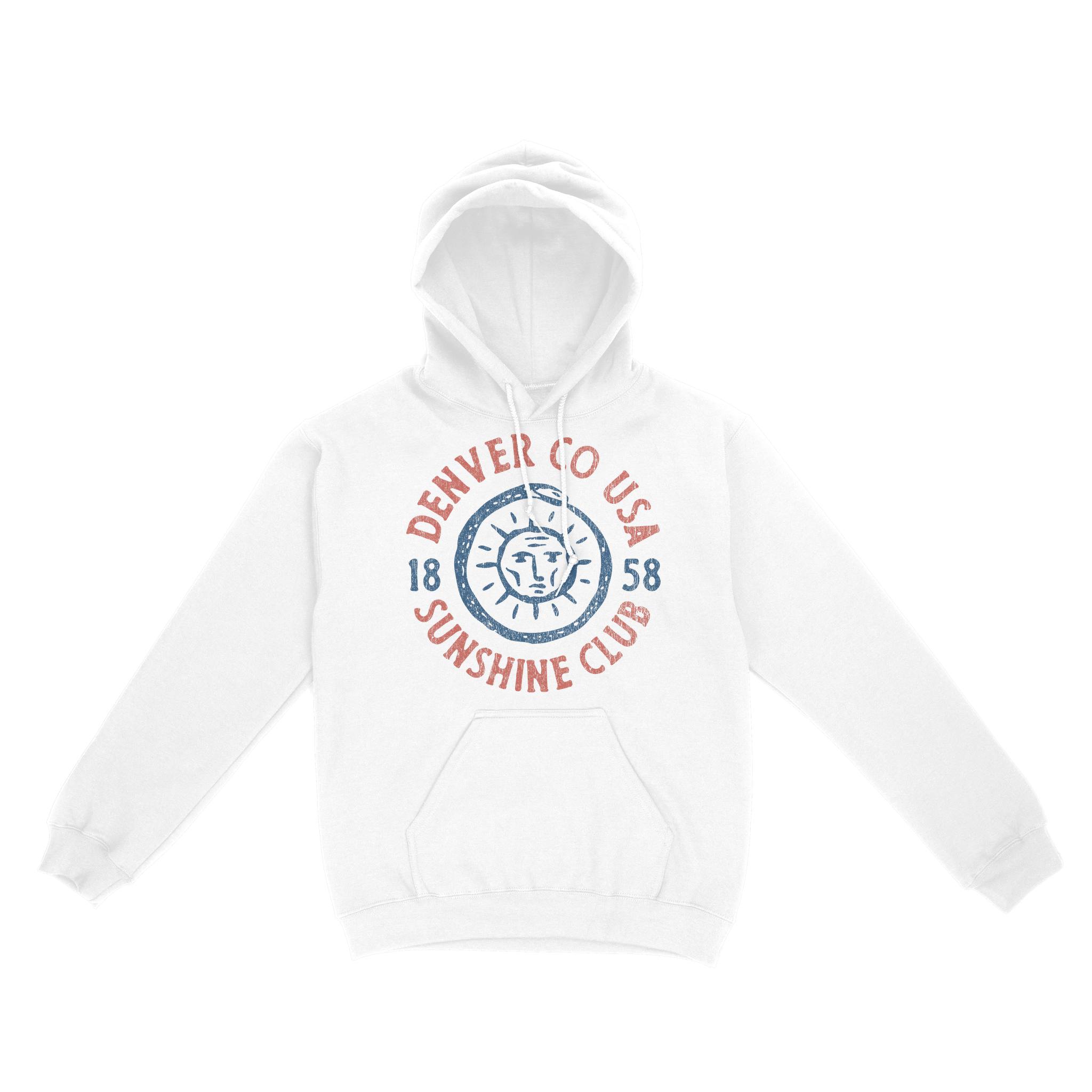 Denver Hoodie in White - front view