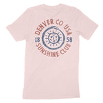 Denver Sun God T-Shirt Soft Pink back